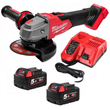 Аккумуляторная болгарка Milwaukee M18 FSAG125XB-502X, 2x5.0Ah, з/у M12-18 FC, в кейсе