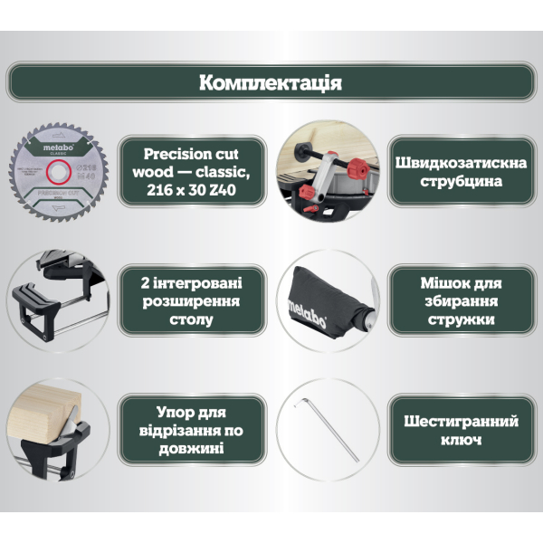 Торцювальна пила Metabo KS 216 M