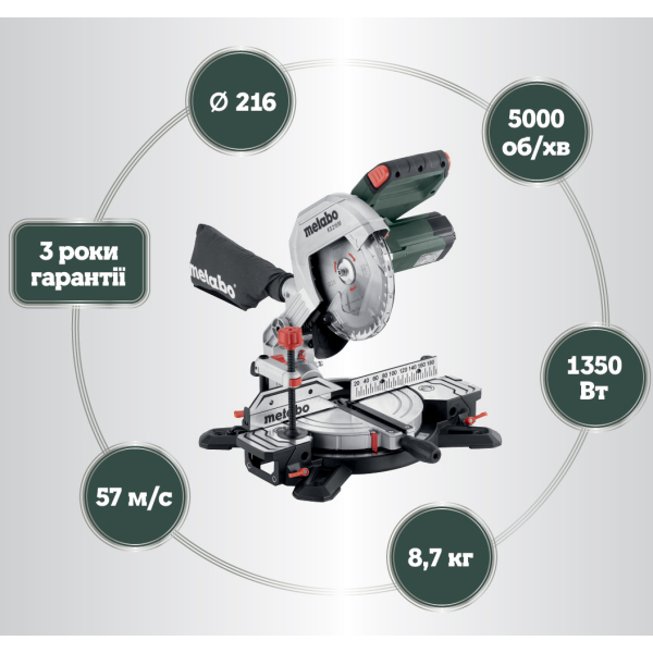 Торцювальна пила Metabo KS 216 M
