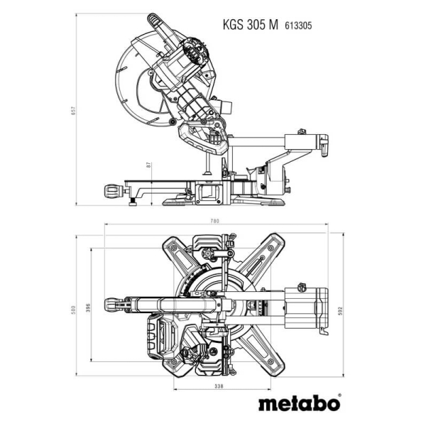 Торцовочная пила Metabo KGS 305 M с платформою KSU 251