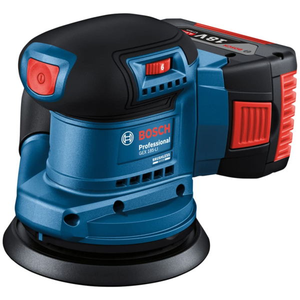 Аккумуляторная эксцентриковая шлифмашина Bosch GEX 185-LI Professional, 1x4.0Ah, з/у