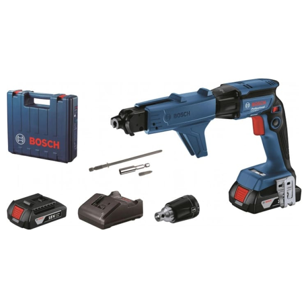Акумуляторний шуруповерт Bosch GTB 185-LI Professional, 2xGBA 18V 2.0Ah, з/у, насадка GMA 55, кейс
