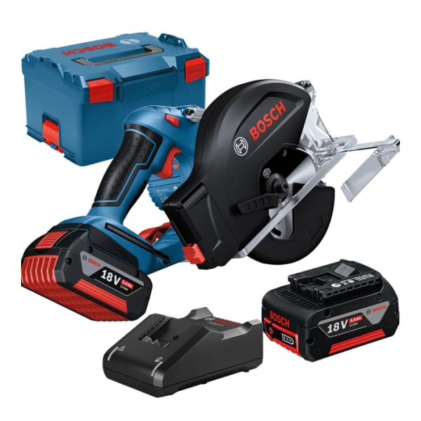 Аккумуляторная циркулярная пила Bosch GKM 18V-50 Professional, 2x5.0Ah, з/у, кейс