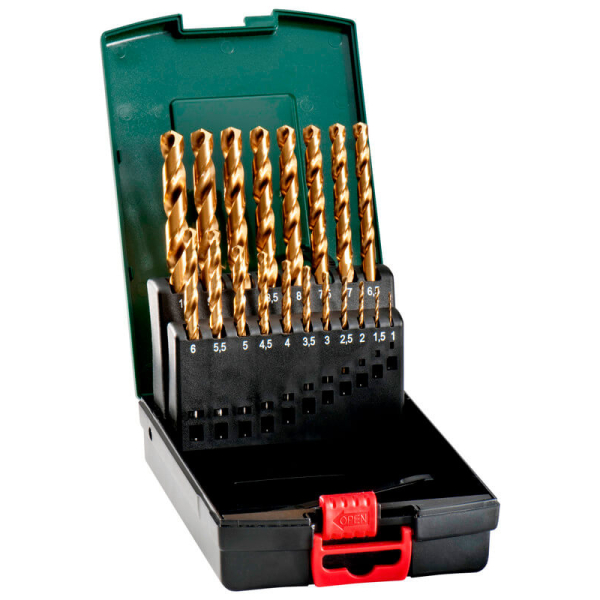 Набір свердел HSS-TiN Metabo SP, 19 шт