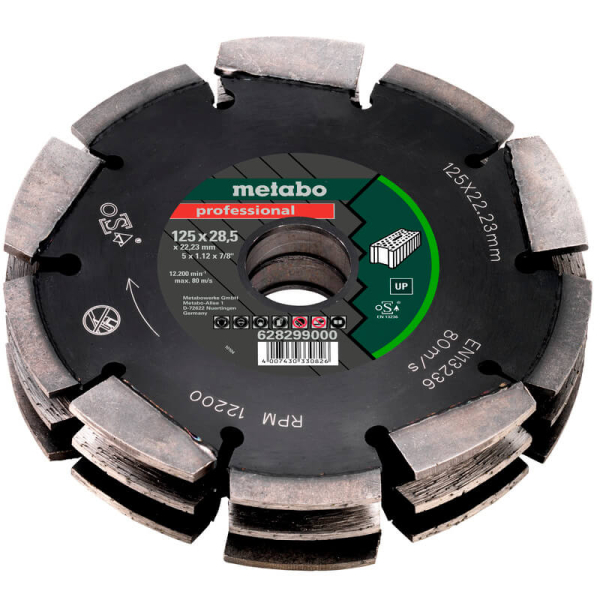 Алмазный фрезерный диск ФД3 Metabo Professional UP, 125x18x22, 23 мм, универсальный