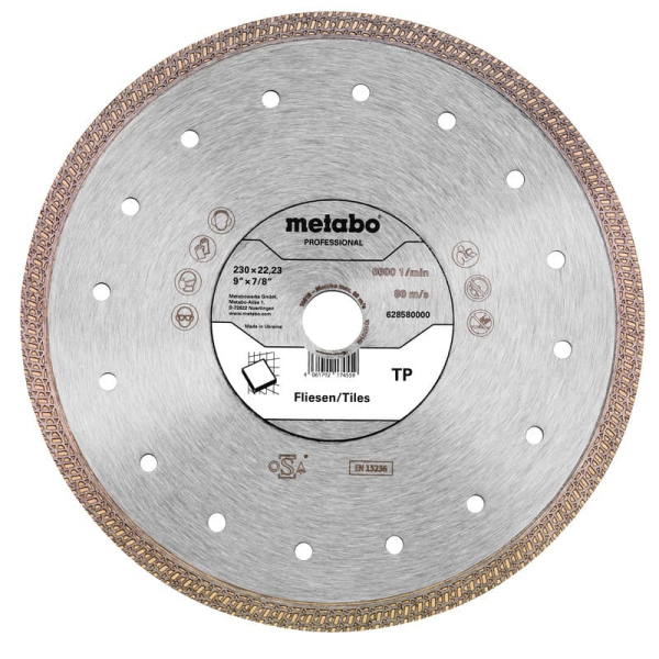 Алмазный отрезной диск по плитке Metabo TP 230x22,23 мм