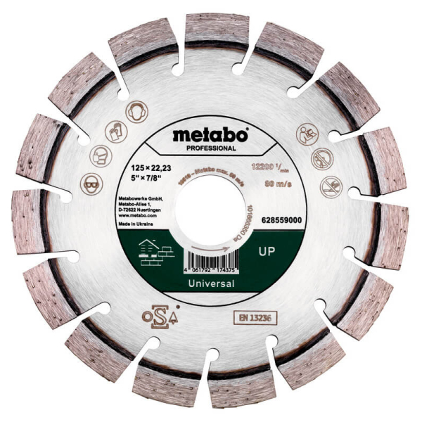 Алмазний відрізний круг універсальний Metabo Professional UP, 125x22,23 мм