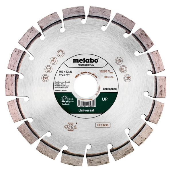 Алмазный отрезной круг универсальный Metabo Professional UP, 150x22,23 мм