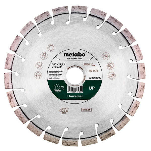 Алмазный отрезной круг универсальный Metabo Professional UP, 180x22,23 мм