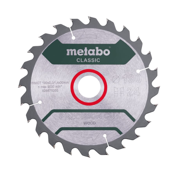 Пильный диск Metabo Precision Cut Wood Classic 190х30, Z24 WZ 15° /B