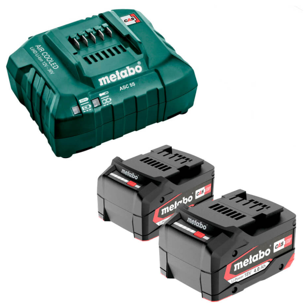 Набір акумуляторних інструментів Metabo: болгарка W 18 7-125, перфоратор KH 18 LTX 24, 2х4.0 Ah, з/п ASC 55 в сумці