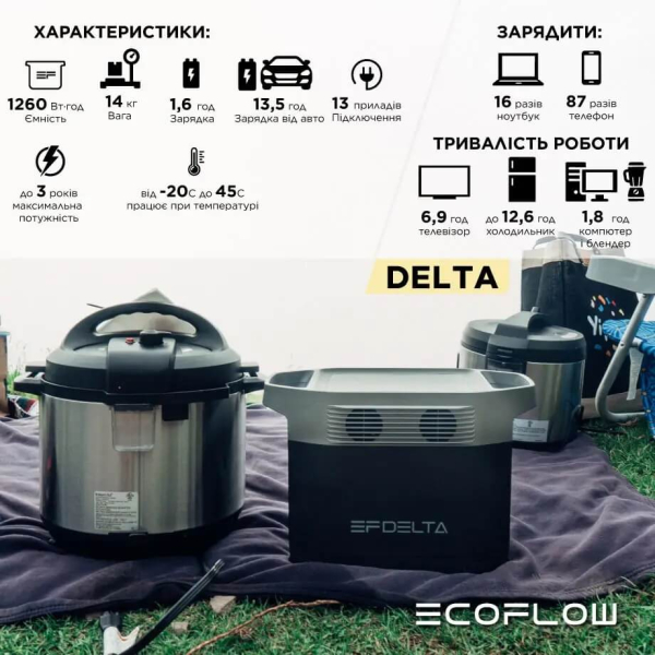 Комплект EcoFlow DELTA + 2 панелі 110W Solar Panel