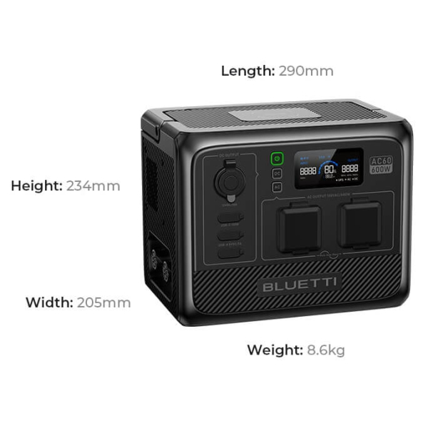 Зарядная станция Bluetti AC60P, 504 Вт/час, 600 Вт