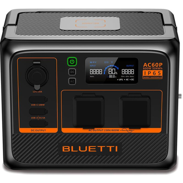 Зарядная станция Bluetti AC60P, 504 Вт/час, 600 Вт