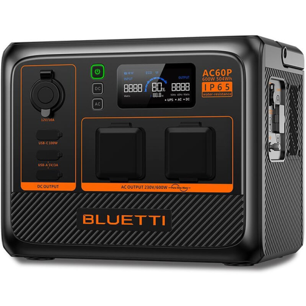 Зарядная станция Bluetti AC60P, 504 Вт/час, 600 Вт