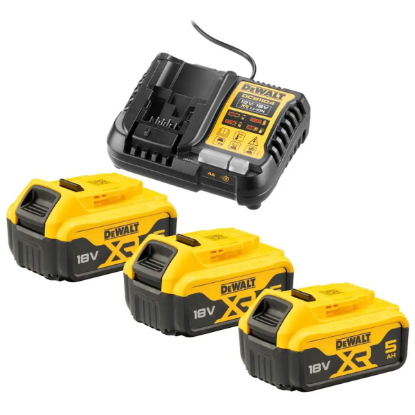 Базовый комплект DeWALT DCB1104P3 18V XR Li-Ion, 3x5.0 Ah, DCB1104