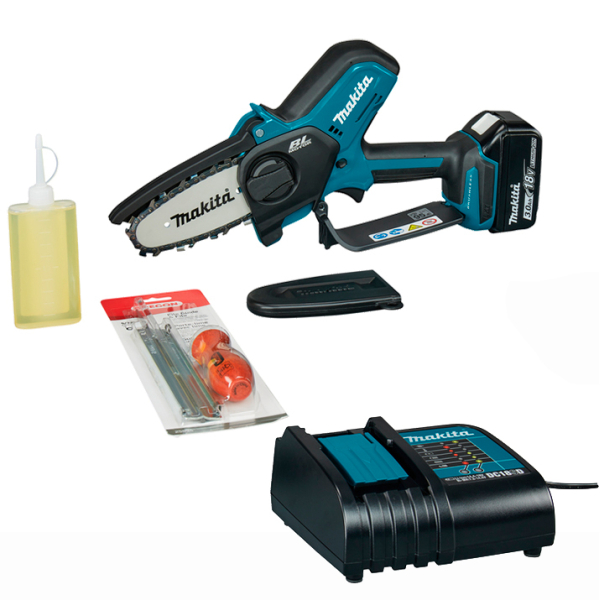Аккумуляторная цепная пила Makita DUC101SF, 1×18 V 3.0 Ah, з/у DC18SD