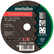 Отрезной круг универсальный Metabo Flexiarapid Super 76x1,0x10,0 мм Universal, 5 шт