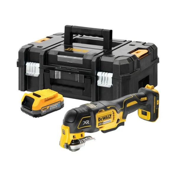 Акумуляторний багатофункціональний інструмент DeWalt DCS356E1T, 1xXR PowerStack 1.7Ah, без з/п, валіза TSTAK