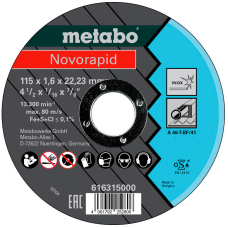 Відрізний круг Metabo Novorapid 115x1,6x22,23 Inox, TF 41