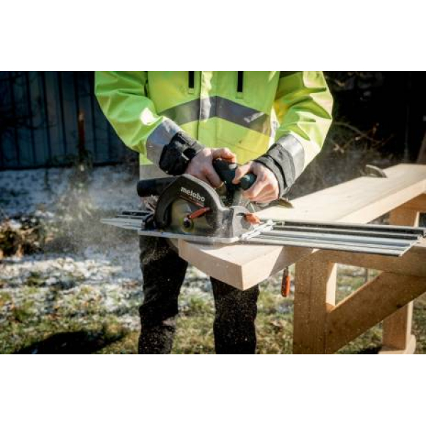 Аккумуляторная дисковая пила Metabo KS 18 LTX 57 BL, каркас, с торцовочной шиной, в кейсе Metabox
