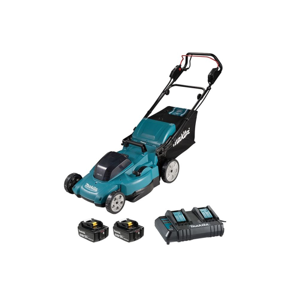 Аккумуляторная самоходная газонокосилка Makita DLM539CT2, 2x5.0 Ah, DC18SH