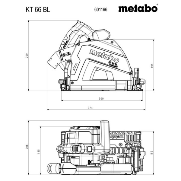 Дискова пила Metabo KT 66 BL, в MetaBOX 340