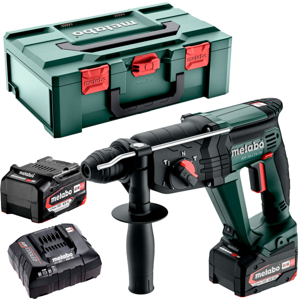 Акумуляторний перфоратор Metabo KH 18 LTX 24, 2x4.0 Ah, ASC 55, кейс MetaBox 145 L