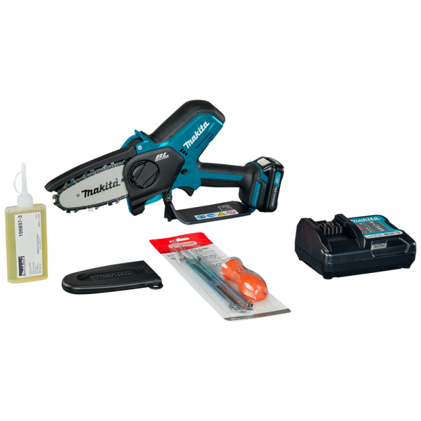 Акумуляторна ланцюгова міні-пила Makita UC100DWA, 1×12 V 2.0 Ah, з/п