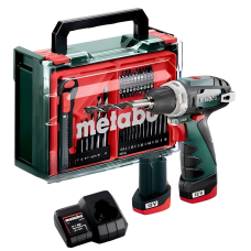 Акумуляторний шуруповерт Metabo PowerMaxx BS Basic SET, 12V 2x2.0 Аh, LC 24, Mobile Workshop