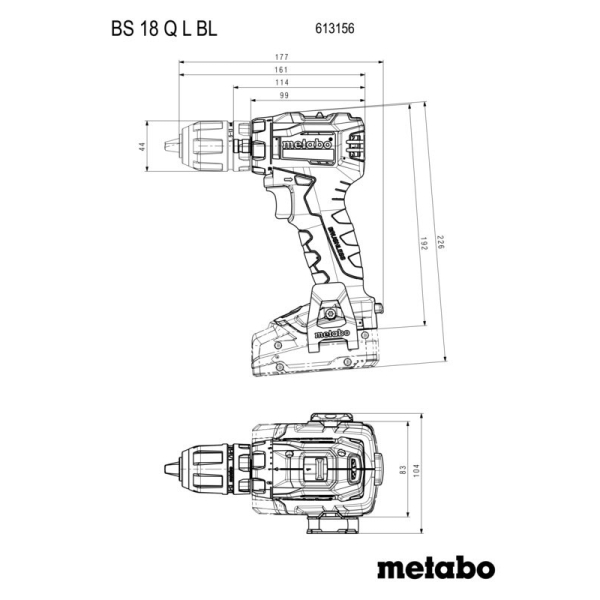 Акумуляторний шуруповерт Metabo BS 18 L BL Q, каркас