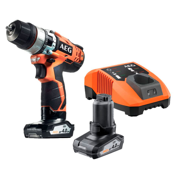 Аккумуляторный ударный шуруповерт AEG BSB12C2-402B, 2x4.0 Ah, з/у, сумка