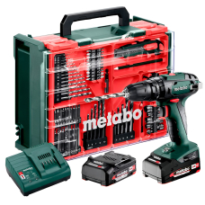 Аккумуляторный ударный шуруповерт Metabo SB 18 Set, 2x18 V 2.0 Ah, з/у SC 30, кейс + комплект 78 шт