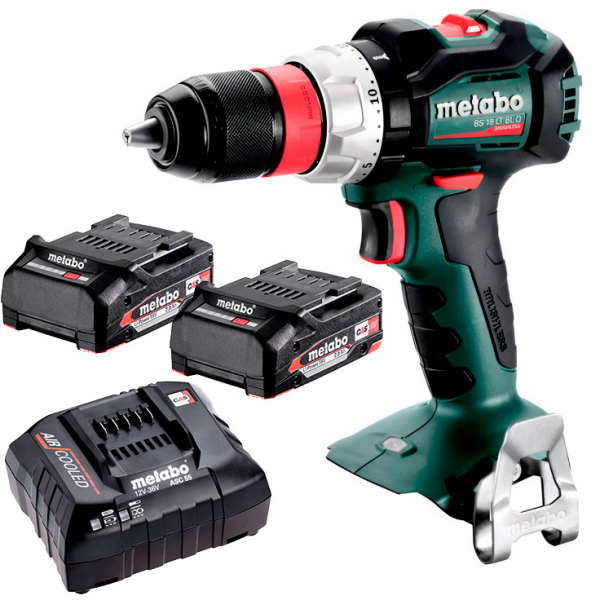 Акумуляторний шуруповерт Metabo BS 18 LT BL Q, 2x2.0 Ah, з/п ASC 55 AIR COOLED