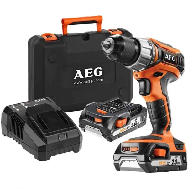 Акумуляторний шуруповерт AEG BS18C2LI-202C, 2x2.0 Ah, з/п, кейс