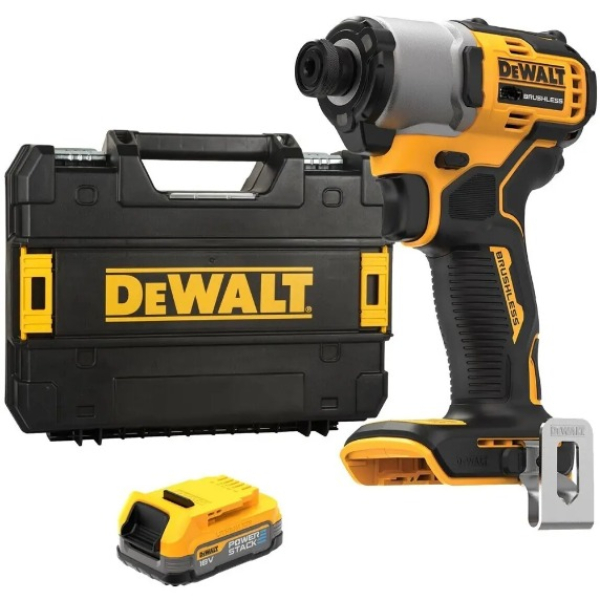 Аккумуляторный винтоверт DeWALT DCF840E1T,1x18V XR Li-lon PowerStack 1.7 Аh, кейс TSTAK, без з/у
