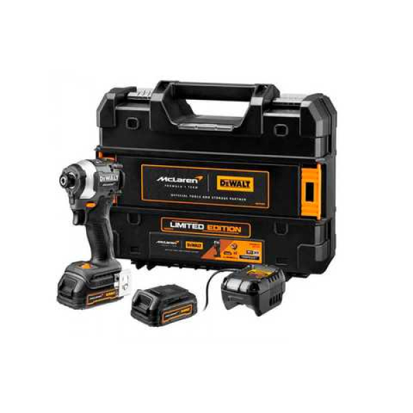 Акумуляторний ударний шуруповерт DeWALT DCF85ME2GT McLaren F1, PowerStack 2x1.7 Ah, DCB1102, кейс TSTAK