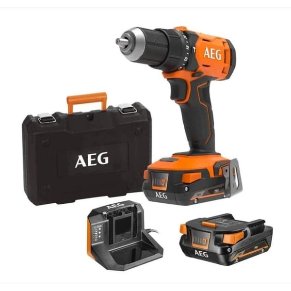 Аккумуляторный ударный шуруповерт AEG BSB18G4-202C, 2x2.0 Ah, з/у, кейс