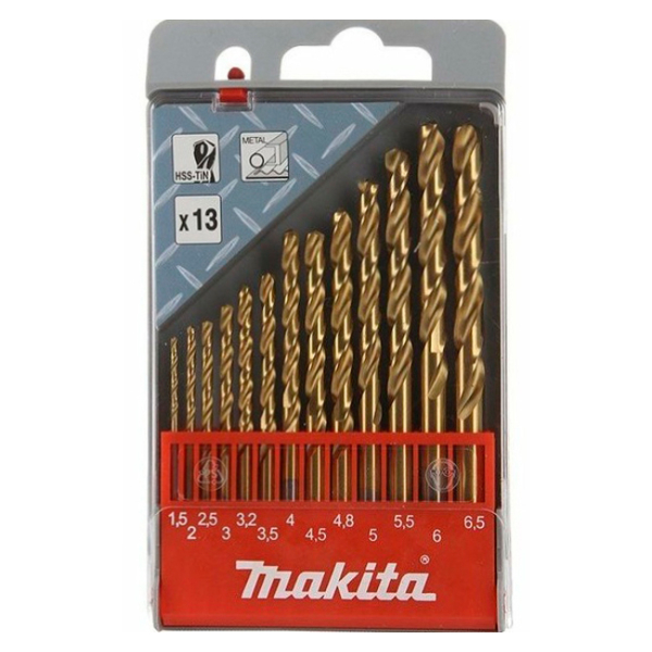 Набор сверл по металлу HSS-TIN Makita, 13 шт