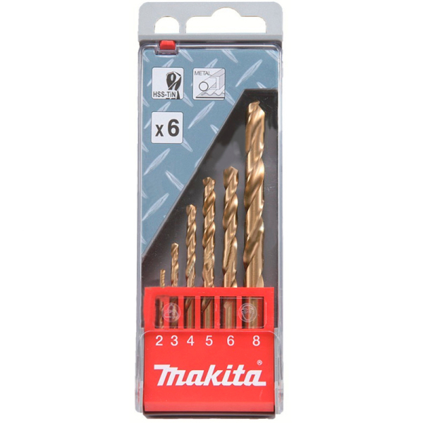 Набор сверл по металлу HSS-TIN Makita, 6 шт