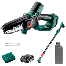 Аккумуляторная цепная пила Metabo MS 18 LTX 15 Super SET, 1x2.0 Ah, SC 36, телескопическая ручка, дополнительная цепь, 1л масла