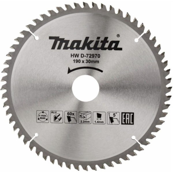Диск Makita ТСТ для алюминия 190x30 мм, 60T