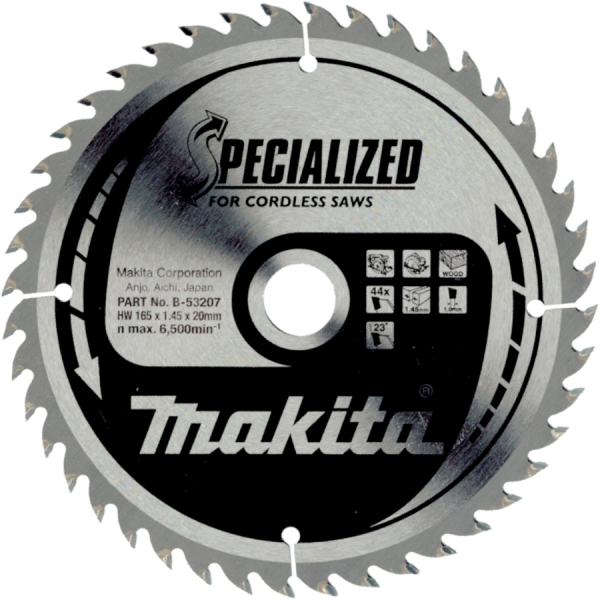 Диск Makita SPECIALIZED по дереву 165x20 мм, 44T