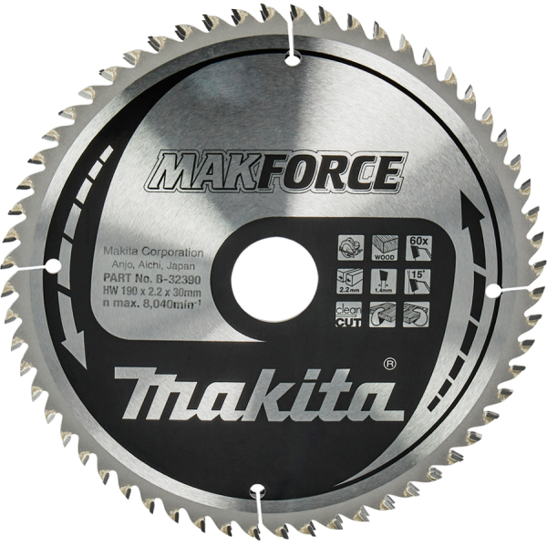 Диск Makita MForce по дереву 190x30 мм, 60T