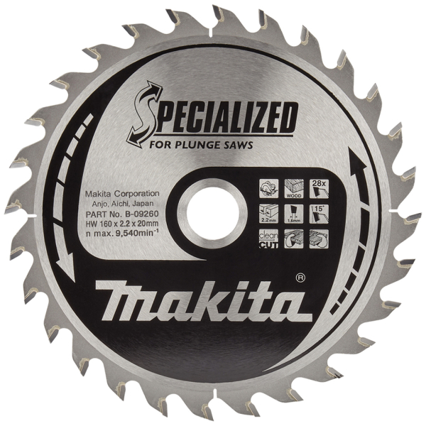 Пиляльний диск Makita Specialized по деревині для заглибних пил 160x20 мм 28T