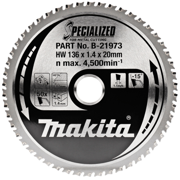 Диск Makita SPECIALIZED по металу 136x20 мм, 50T