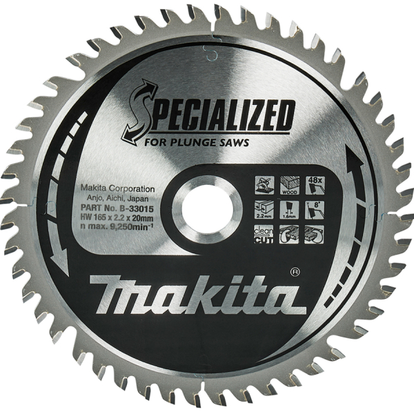 Диск Makita SPECIALIZED по дереву 165x20 мм, 48T
