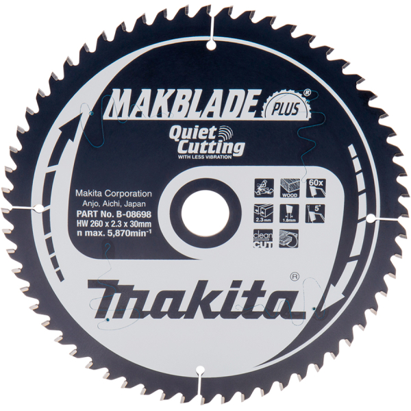 Пильный диск Makita MAKBlade Plus 260x30 мм, 60Т