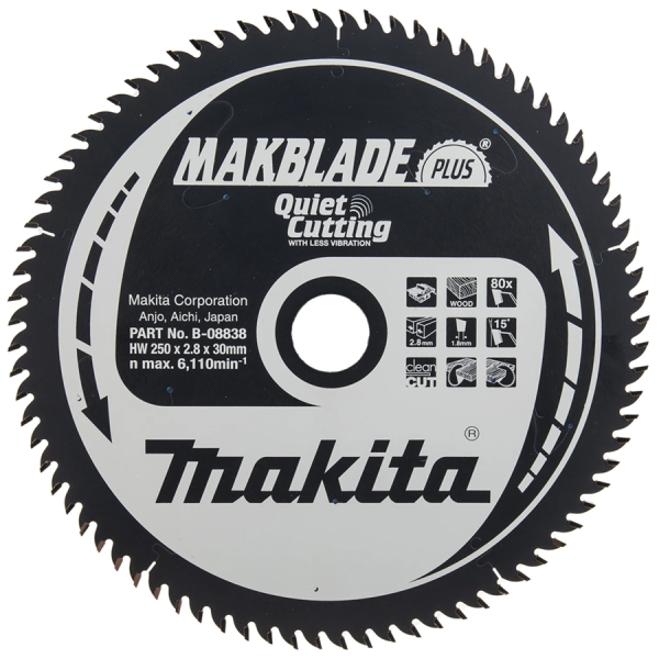 Пиляльний диск Makita MAKBlade Plus 250x30 мм, 80Т
