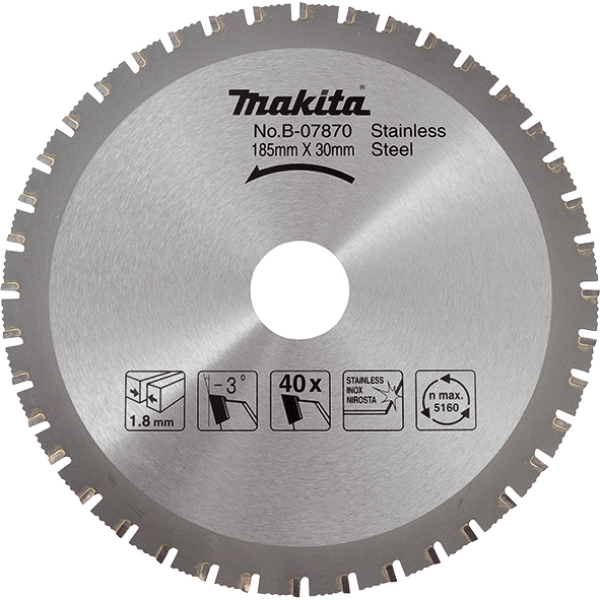 Пиляльний диск Makita SPECIALIZED по нержавіючій сталі 185x30 мм 40Т